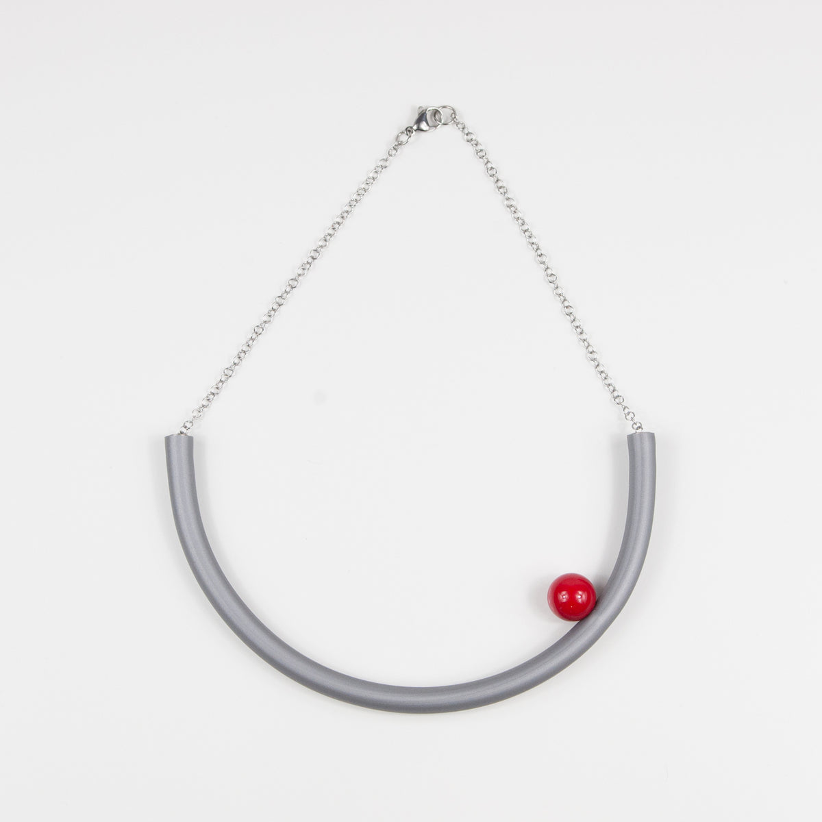 Girocollo BILICO - grigio / perla rossa