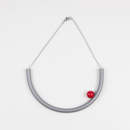 Girocollo BILICO - grigio / perla rossa