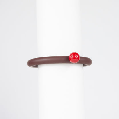 Bracciale BILICO - marrone / perla rossa