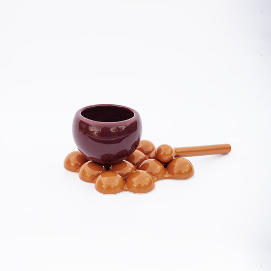 COFFEE BALL - bordeaux/orange