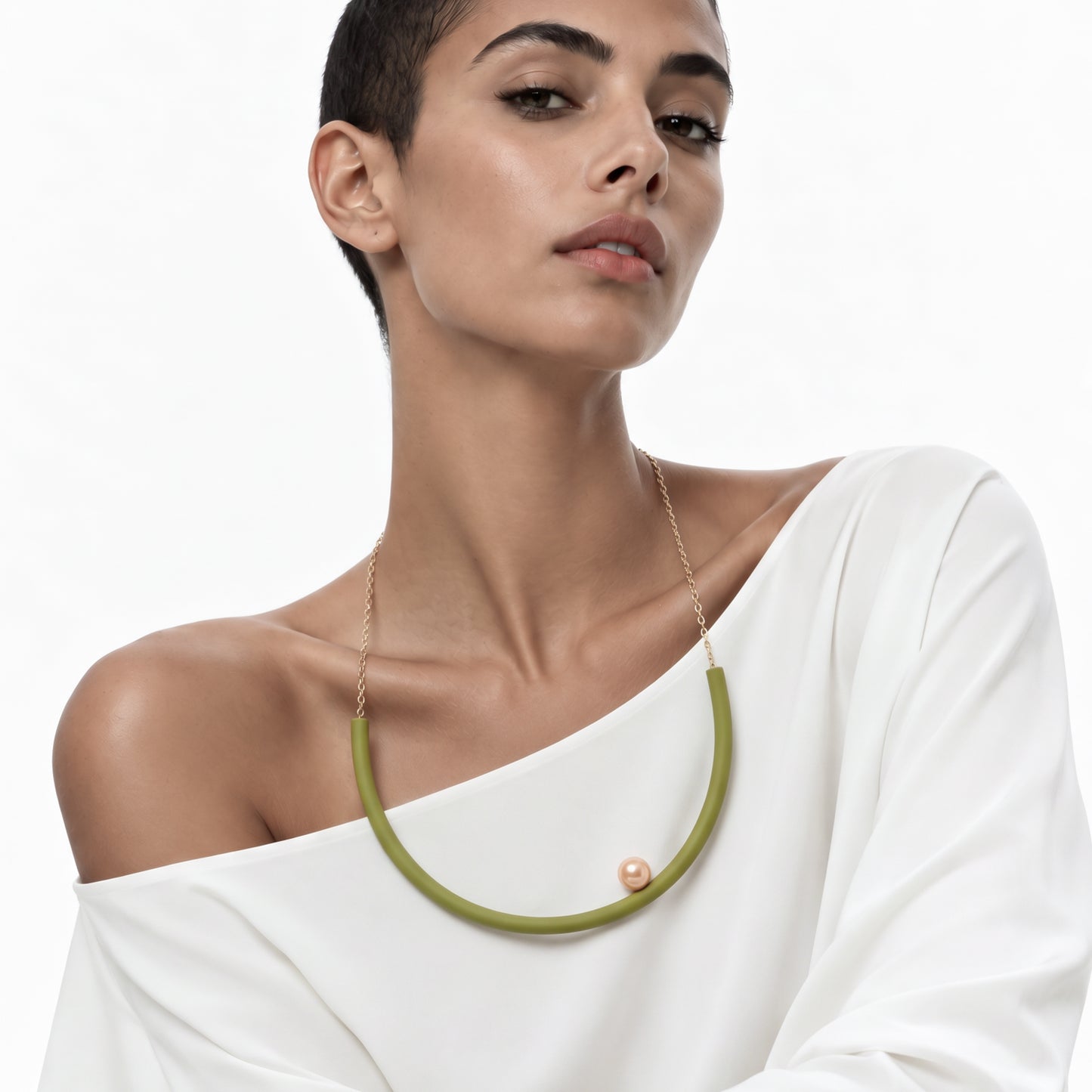 Collana rotonda BILICO - rosso / perla oro
