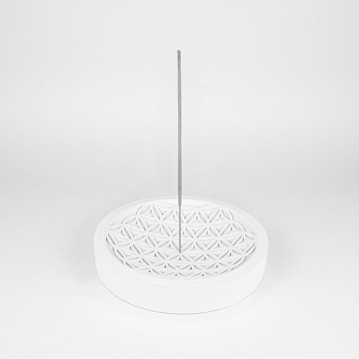 MANDALA 3 White incense holder