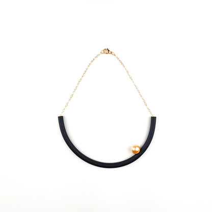 BILICO choker - black / silver pearl