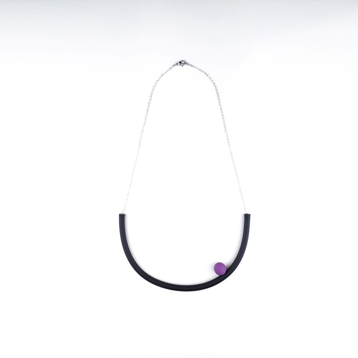 BILICO round necklace - black / silver pearl