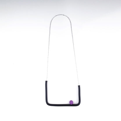 BILICO square necklace - black / violet pearl