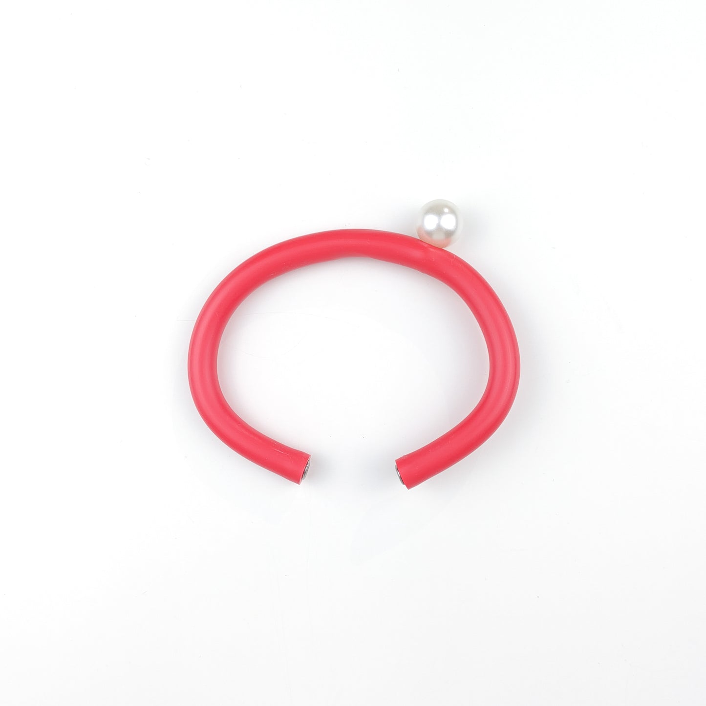 BILICO bracelet - orange red / silver pearl