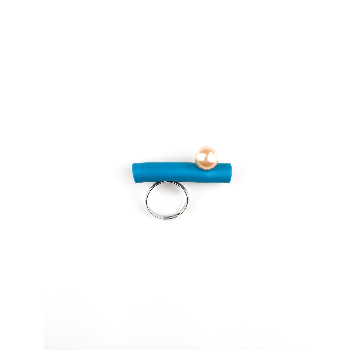 BILICO ring - teal color / gold pearl