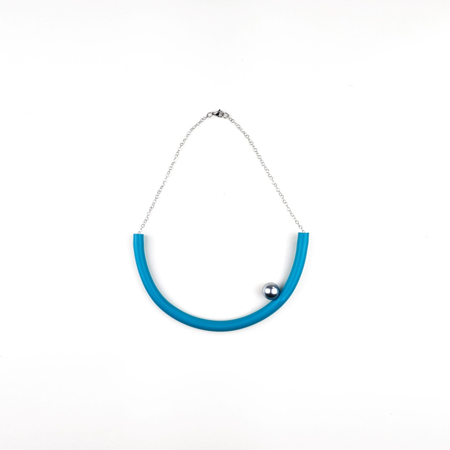 BILICO choker - teal color / white pearl